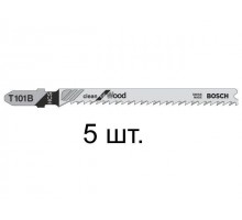 Пилка лобз. по дереву T101B (5 шт.) BOSCH (пропил прямой, тонкий, аккуратный и чистый рез)