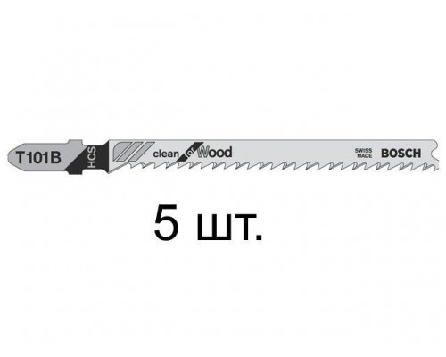 Пилка лобз. по дереву T101B (5 шт.) BOSCH (пропил прямой, тонкий, аккуратный и чистый рез) в Мозыре