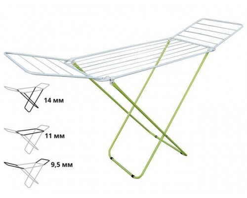 Сушилка для белья напольная, 16м, серия Maria, бело-зеленая, PERFECTO LINEA (Сушильное полотно - 16 метров, размер 167х46х84.) в Мозыре