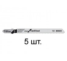 Пилка лобз. по дереву/ламинату T101BRF (5 шт.) BOSCH (пропил прямой, тонкий, для точного реза, в т.ч. в твердой древисине)