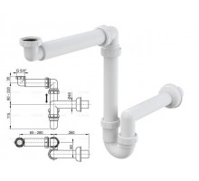 Сифон для умывальника экономящий пространство c накидной гайкой 5/4, Alcaplast