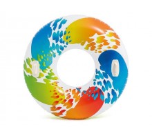 Надувной круг для плавания с ручками Rainbow Ombre, 122 см, INTEX (от 9 лет)