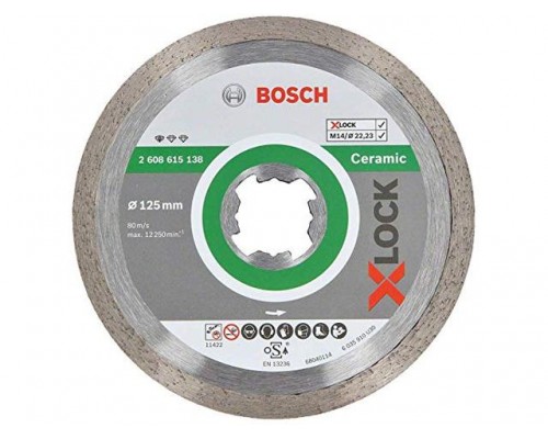 Алмазный круг 125х22,23 мм по керамике сплошн. X-LOCK Standard for Ceramic BOSCH (сухая резка) в Мозыре