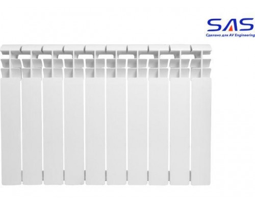 Радиатор алюминиевый 500/80, 10 секций SAS (10 секций) в Мозыре