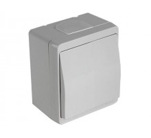 Выключатель 1-клав. (открытый) серый, NEMLIYER, MUTLUSAN (10 A, 250 V, IP 44)