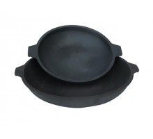 Сковорода-жаровня чугунная ф 35х6,5 см, Легмаш ( используется как отдельно, так и как крышка для казана 10 л) (ЛЕГМАШ)