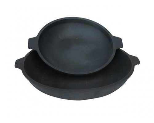 Сковорода-жаровня чугунная ф 35х6,5 см, Легмаш (используется как отдельно, так и как крышка для казана 10 л) (ЛЕГМАШ) в Мозыре