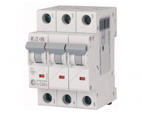 Автоматич. выключатель Eaton HL-C50/3, 3P, 50A, тип C, 4.5кA, 3M в Мозыре