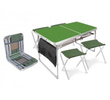 Набор складной стол влагостойкий и 4 стула, NIKA (Складной стол влагостойкий + 4 стула)