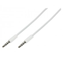 Аудио кабель 3,5 мм штекер-штекер 1 м белый REXANT