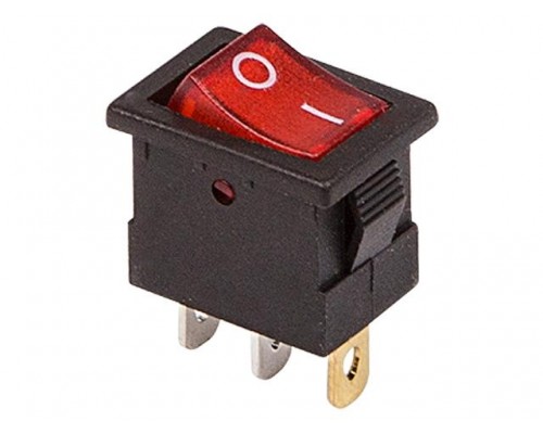 Выключатель клавишный 12V 15А (3с) ON-OFF красный с подсветкой Mini (RWB-206-1, SC-768) REXANT в Мозыре
