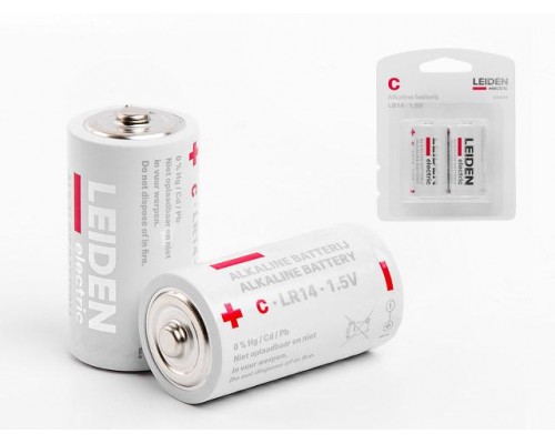 Батарейка C LR14 1,5V alkaline 2шт. LEIDEN ELECTRIC в Мозыре
