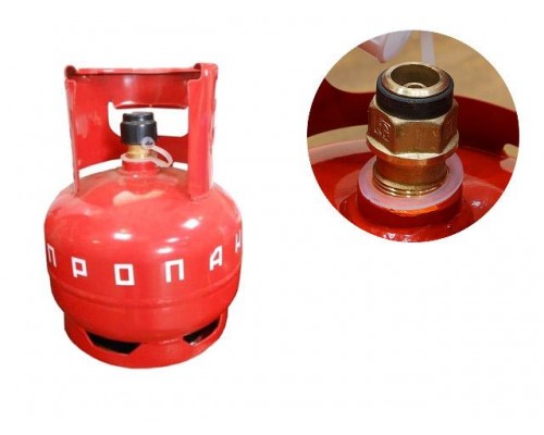 Баллон газовый бытовой 5л с КБ-2 (1-5-2-В) (с клапаном) (НОВОГАЗ) в Мозыре