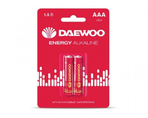 Батарейка AAA LR03 1,5V alkaline BL-2шт DAEWOO ENERGY в Мозыре