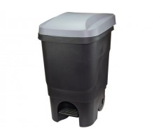 Контейнер для мусора 60л с педалью (серая крышка) (IDEA)