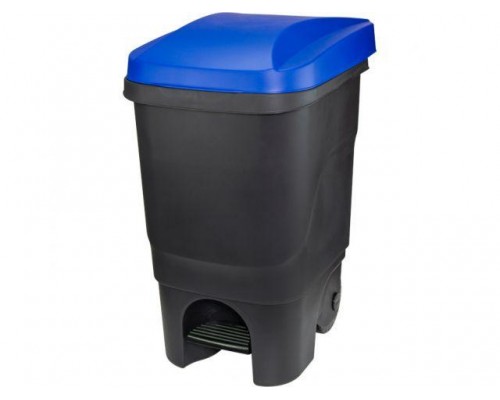 Контейнер для мусора 60л с педалью (синяя крышка) (IDEA) в Мозыре