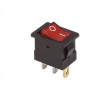 Выключатель клав. 12V 15А (3с) ON-OFF красный с подсветкой Mini (уп. 3 шт) (RWB-206-1, SC-768)REXANT