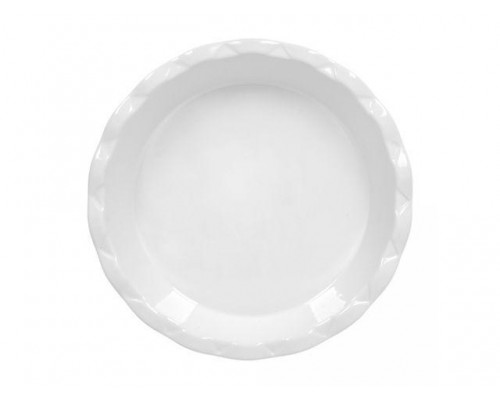 Форма для запекания керамическая, круглая с фигурным краем, 28х28х5 см, 1, 5 л, белая, MARMITON в Мозыре