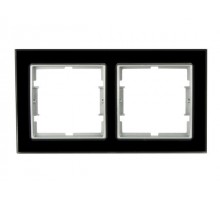 Рамка 2-ая горизонтальная черное стекло ELITRA, MUTLUSAN