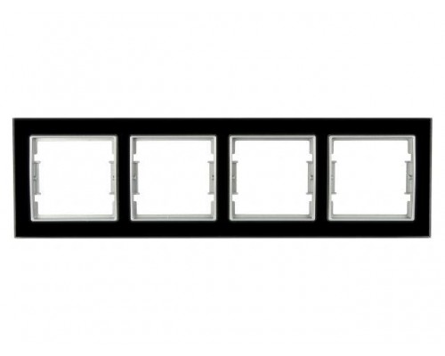Рамка 4-ая горизонтальная черное стекло ELITRA, MUTLUSAN в Мозыре