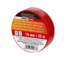 Изолента ПВХ 18ммх20м красная STARTUL PROFI (ST9046-3) (130 мкм)
