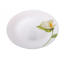 Тарелка обеденная стеклокерамическая, 267 мм, круглая, серия Белая калла, DIVA LA OPALA (Collection Ivory)