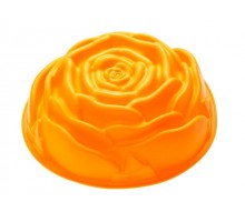Форма для выпечки, силиконовая, роза, 23 х 7 см, оранжевая, PERFECTO LINEA