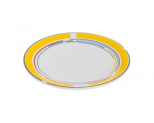 Тарелка десертная керамическая, 199 мм, круглая, серия Самсун, желтая полоска, PERFECTO LINEA (Супер цена!) в Мозыре
