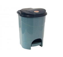 Контейнер для мусора с педалью 11л (голубой мрамор) IDEA