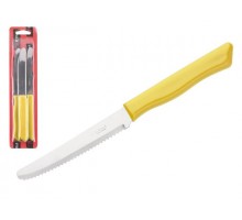 Набор ножей столовых, 3шт., серия PARATY, желтые, DI SOLLE (Супер цена! Длина: 200 мм, длина лезвия: 103 мм, толщина: 0,8 мм. Прочная пластиковая ручк