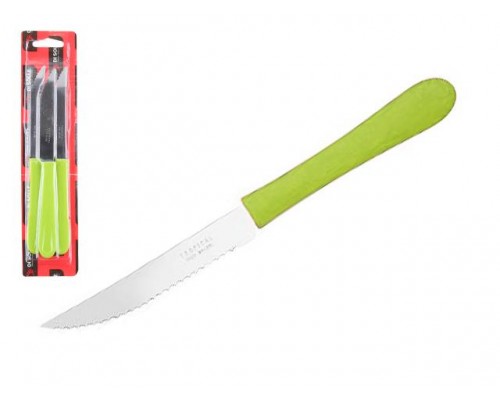 Набор ножей для стейка, 3шт., серия NEW TROPICAL, зеленые, DI SOLLE (Длина: 194 мм, длина лезвия: 97 мм, толщина: 0,8 мм. Прочная пластиковая ручка.) в Мозыре