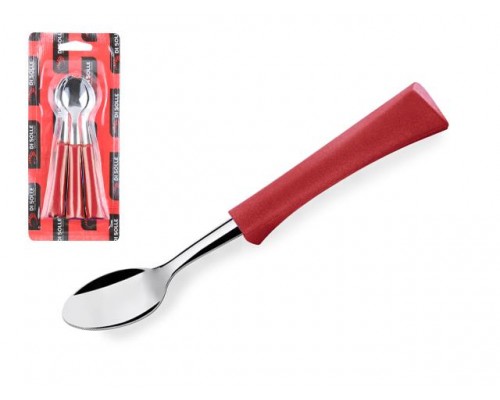 Набор ложек чайных, 3шт., серия INOVA D+, красные, DI SOLLE (Длина: 137 мм, длина стальной части: 63 мм, толщина: 0,8 мм. Прочная пластиковая ручка.) в Мозыре