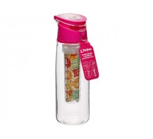 Бутылка для воды с контейнером д/фруктов, 750 мл, розовая, PERFECTO LINEA (спорт, развлечение, ЗОЖ)
