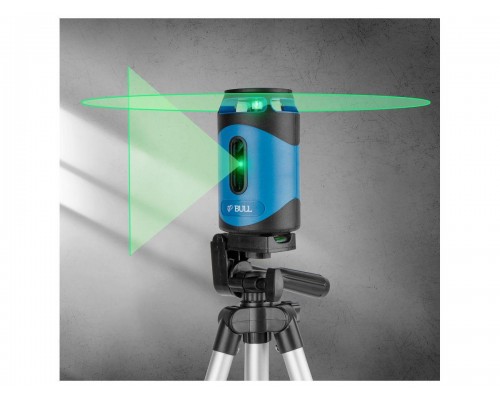 Нивелир лазерный BULL LL 2302 со штативом в кор. (проекция: 2 плоскости 360°,130°, до 30 м, +/- 0.3 мм/м, резьба 1/4", штатив 1 м в комплекте, зеленый в Мозыре
