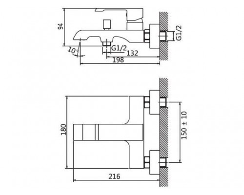 Смеситель для ванны (Lt) D35 AVDFC3-A192 AV Engineering (С коротким изливом) в Мозыре