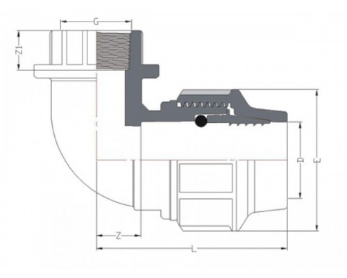 Колено для ПЭ-труб вн. 25x1/2" AV Engineering (Компрессионные фитинги для полиэтиленовых труб) в Мозыре