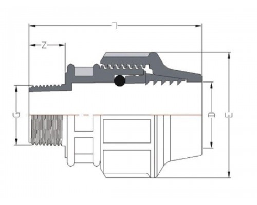 Ниппель для ПЭ-труб нар. 63x2" AV Engineering (Компрессионные фитинги для полиэтиленовых труб) в Мозыре