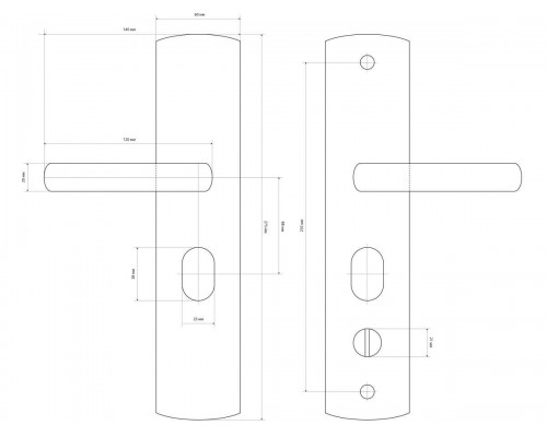 Ручка дверная СТАНДАРТ РН-СТ217-L для кит. металл. дверей левая (УЗК) в Мозыре