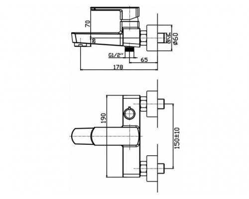 Смеситель для ванны (Lt) D35 AVHLN3-A096 AV Engineering (С коротким изливом) в Мозыре